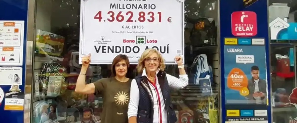 Más de 4,3 millones de euros del bote de la Bonoloto viajan a Valladolid