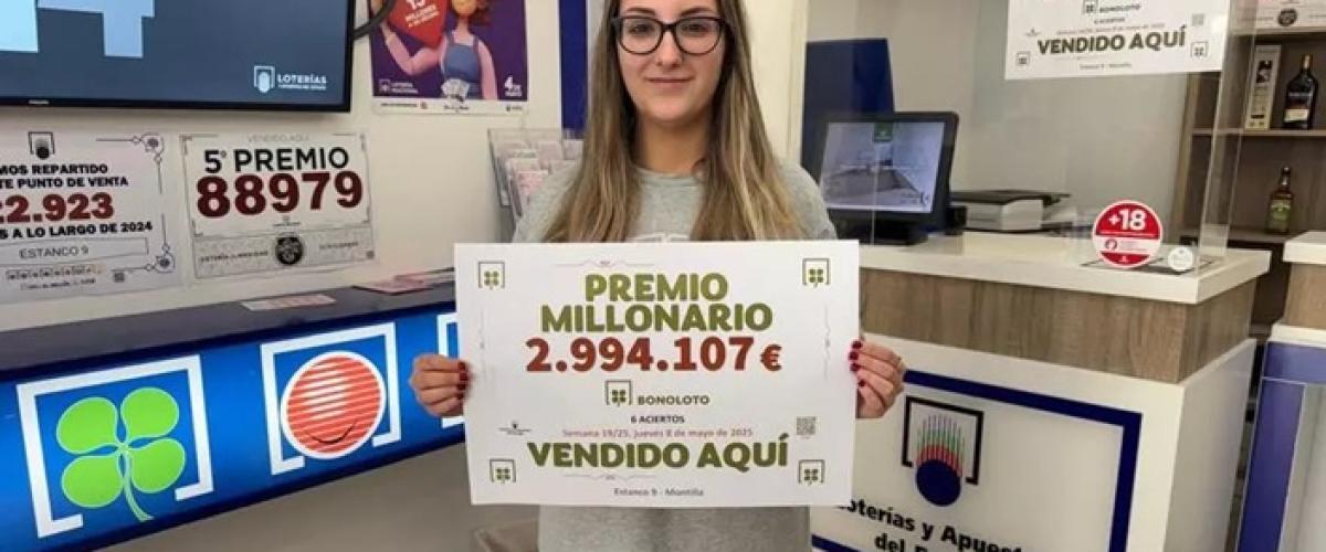 La Bonoloto reparte un bote de 2.994.106 euros en Montilla (Córdoba)